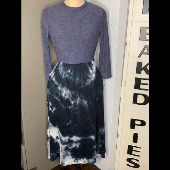 Reb & J. 220 Dresses | Nwt Reb & J. 220 Blue Tie Dye Dress Sz Small | Color: Blue/White | Size: S | Reeso4's Closet